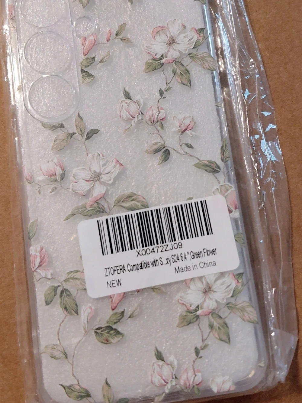 Samsung Galaxy S24 5g Green Phone Case with Pink & Yellow Floral Design